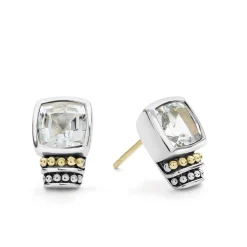 Gemstones<LAGOS Bezel-Set White Topaz Stud Earrings