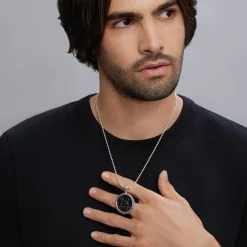 Amulets<LAGOS Black Agate Krunch Amulet