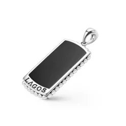 Amulets<LAGOS Black Agate Tag Amulet