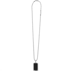 Amulets<LAGOS Black Agate Tag Amulet Necklace