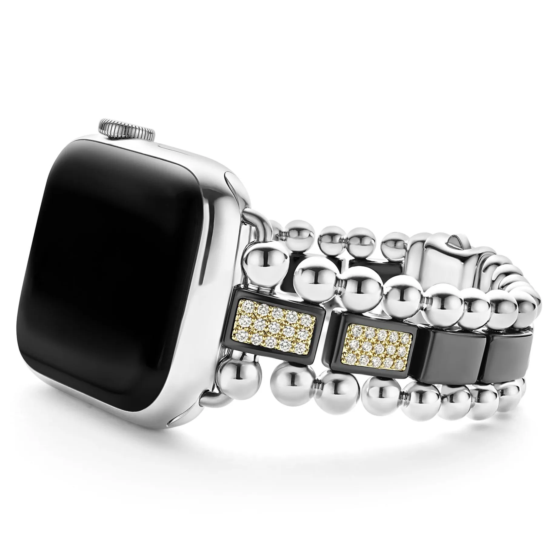 Two-Tone<LAGOS Black Ceramic And Diamond Smart Caviar Gift Set
