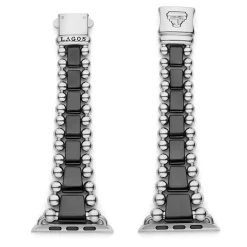 Watch Bands<LAGOS Black Ceramic And Stainless Steel Watch Bracelet-42-49Mm