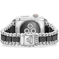 Watch Bands<LAGOS Black Ceramic And Stainless Steel Watch Bracelet-42-49Mm