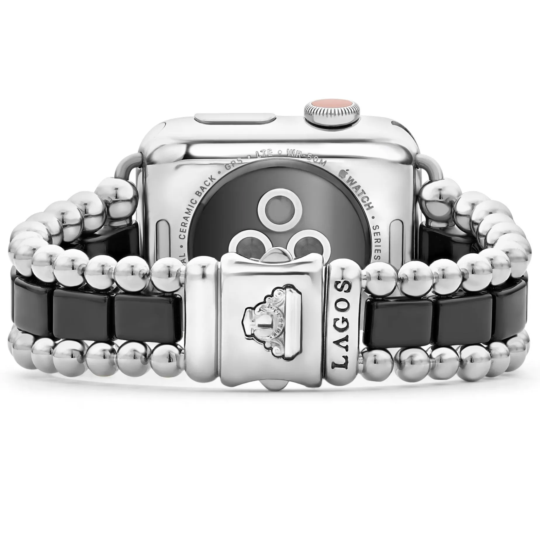 Watch Bracelets<LAGOS Black Ceramic And Stainless Steel Watch Bracelet-38-45Mm