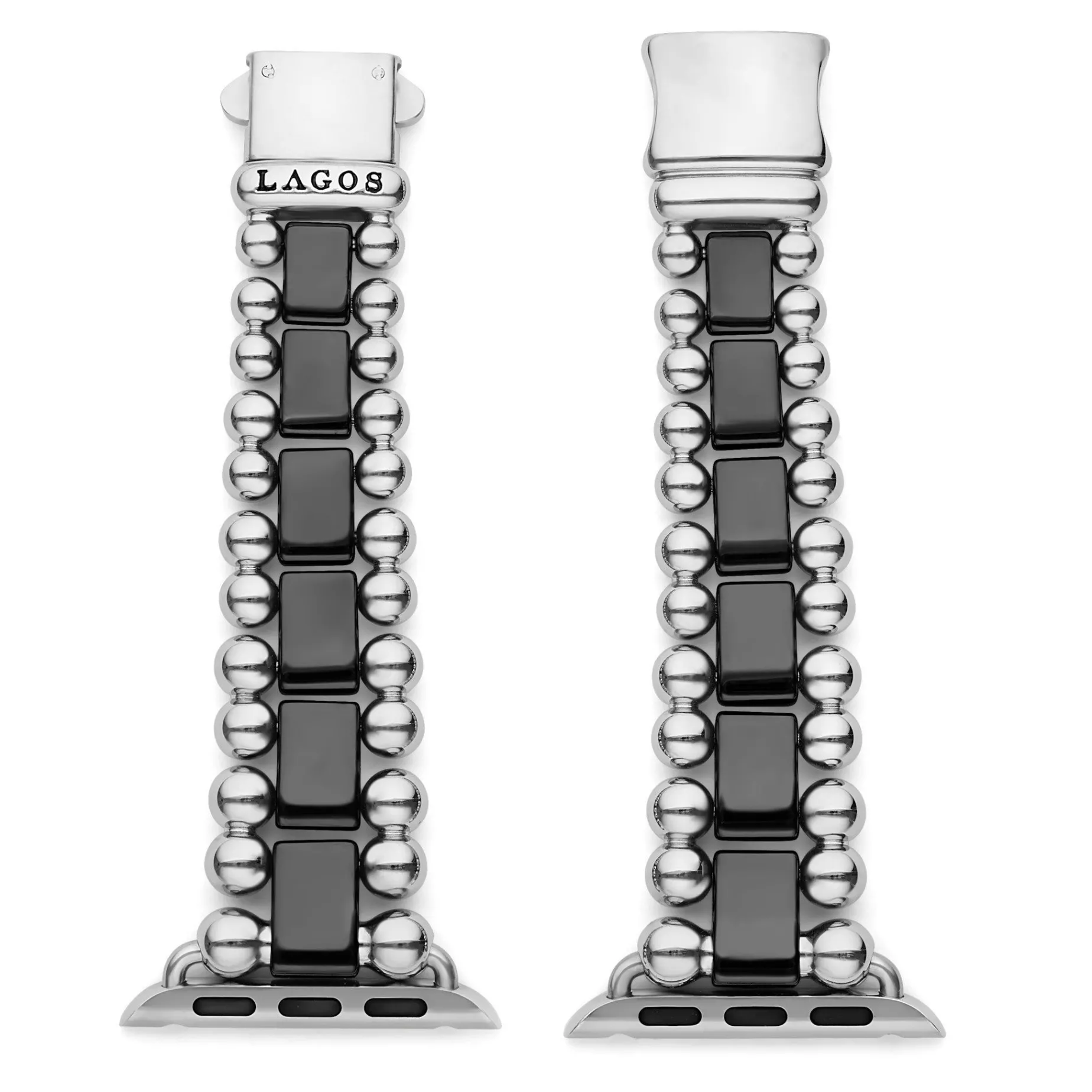 Watch Bracelets<LAGOS Black Ceramic And Stainless Steel Watch Bracelet-38-45Mm