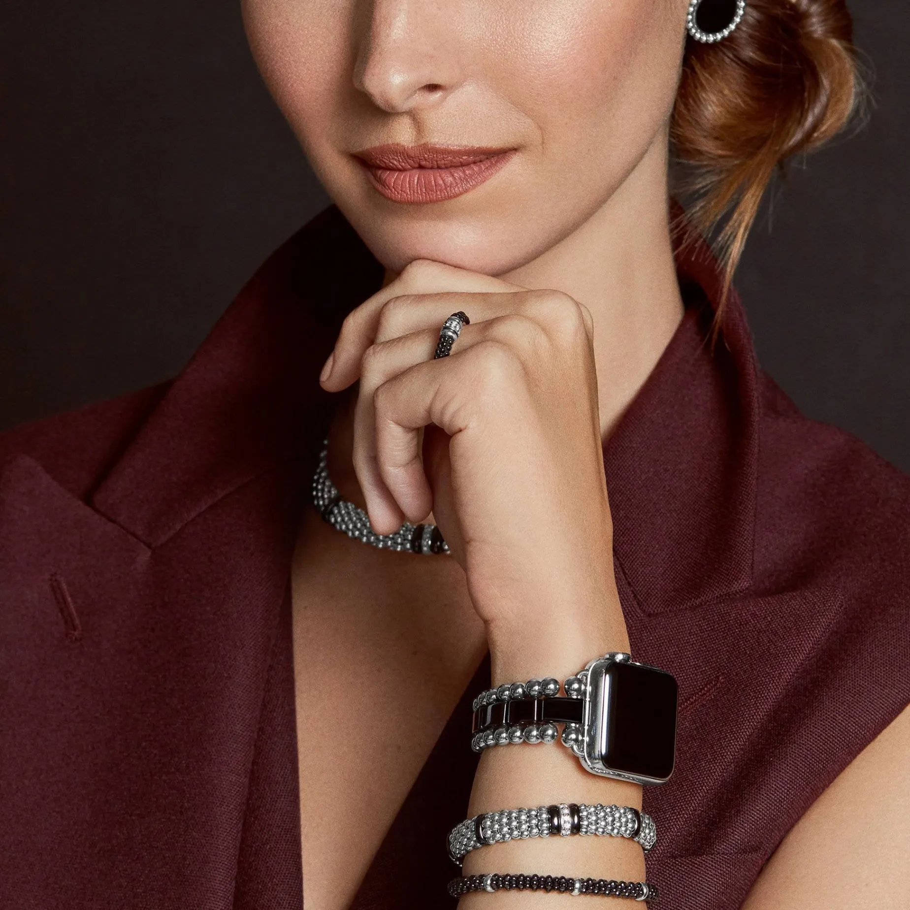 Watch Bracelets<LAGOS Black Ceramic And Stainless Steel Watch Bracelet-38-45Mm