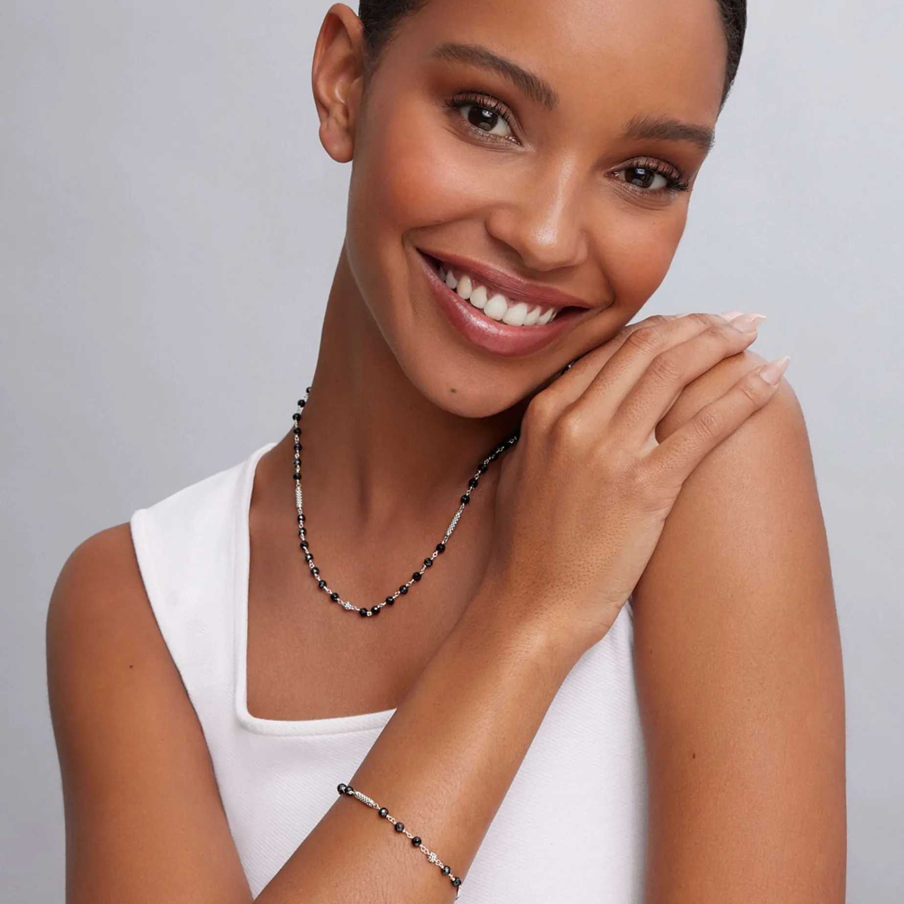 Gemstones<LAGOS Black Ceramic Beaded Gift Set