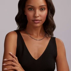 Gemstones<LAGOS Black Ceramic Beaded Necklace