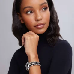 Diamonds<LAGOS Black Ceramic Half Diamond Watch Bracelet-38-45Mm