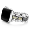 Two-Tone<LAGOS Black Ceramic Half Diamond Watch Bracelet-38-45Mm