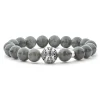 Gemstones<LAGOS Black Jade Silver Station Bead Bracelet