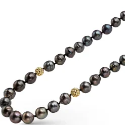 Necklaces & Chains<LAGOS Black Pearl Gold Station Bead Necklace