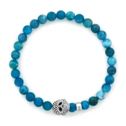 Silver<LAGOS Blue Apatite Skull Bracelet