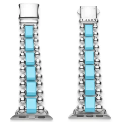 Watch Bands<LAGOS Blue Ceramic And Stainless Steel Watch Bracelet-38-45Mm