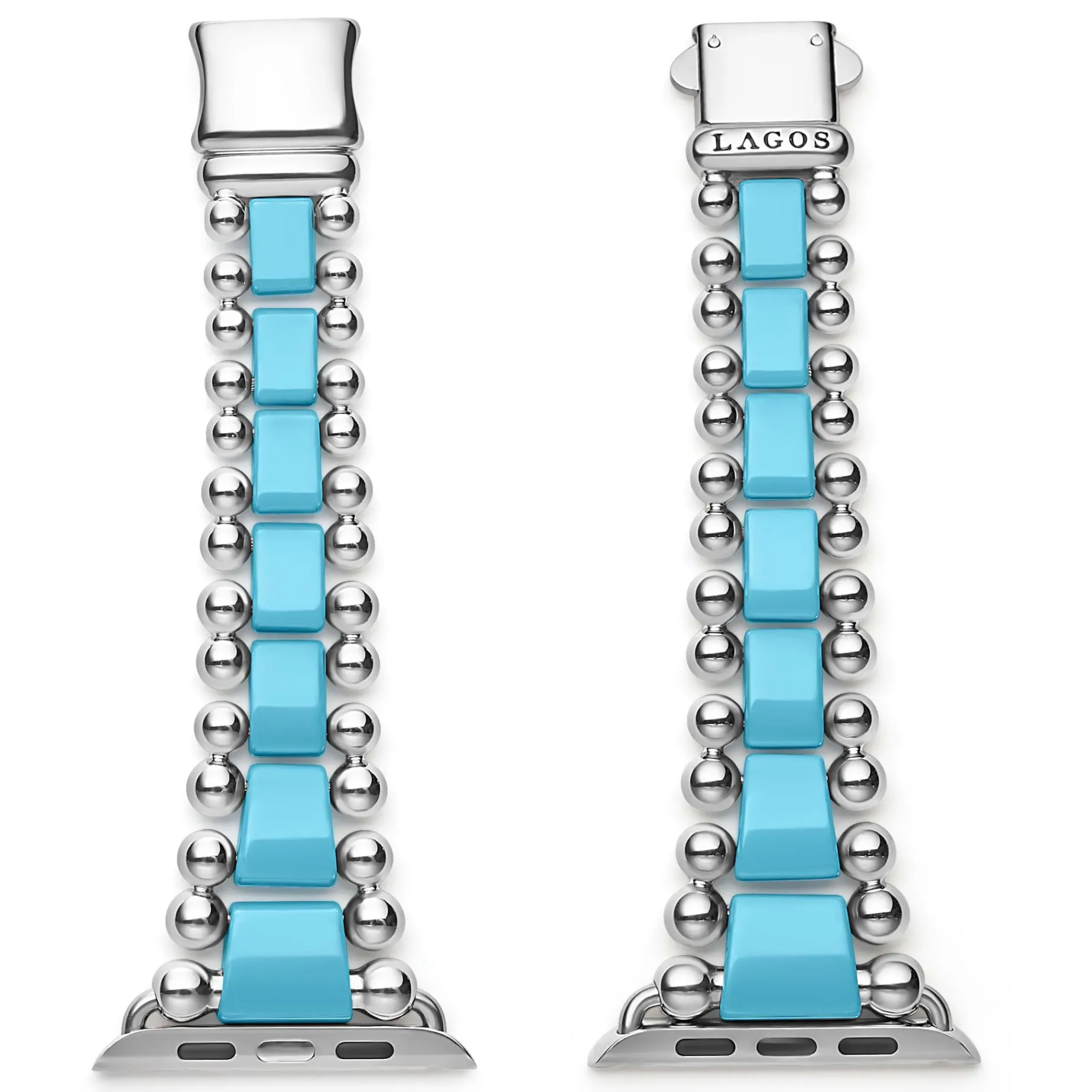 Watch Bands<LAGOS Blue Ceramic And Stainless Steel Watch Bracelet-42-49Mm