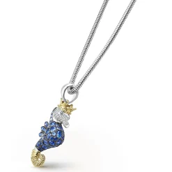 Two-Tone<LAGOS Blue Sapphire And Diamond Seahorse Pendant Necklace