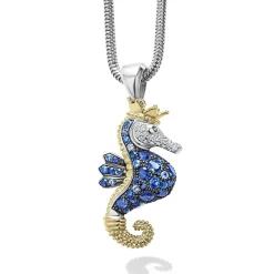 Diamonds<LAGOS Blue Sapphire And Diamond Seahorse Pendant Necklace