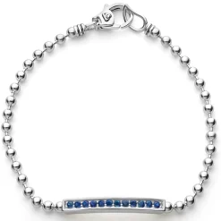 Silver<LAGOS Blue Sapphire Beaded Bracelet