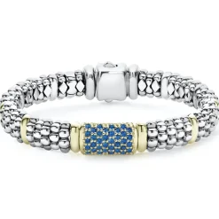 Two-Tone<LAGOS Blue Sapphire Caviar Bracelet | 9Mm