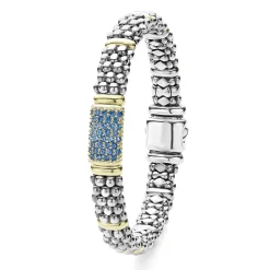Two-Tone<LAGOS Blue Sapphire Caviar Bracelet | 9Mm