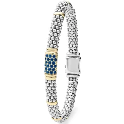 Two-Tone<LAGOS Blue Sapphire Caviar Bracelet | 6Mm