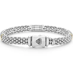 Two-Tone<LAGOS Blue Sapphire Caviar Bracelet | 6Mm