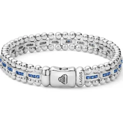 Silver<LAGOS Blue Sapphire Link Bracelet