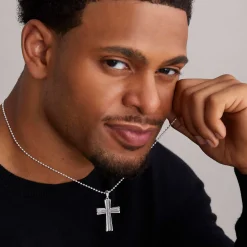 Amulets<LAGOS Caviar Beaded Cross Amulet