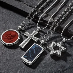 Amulets<LAGOS Caviar Beaded Cross Amulet