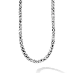 Silver<LAGOS Caviar Beaded Necklace 5Mm