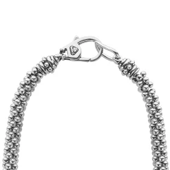 Silver<LAGOS Caviar Beaded Necklace 5Mm