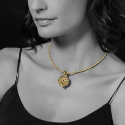 Gold<LAGOS Caviar Beaded Pendant