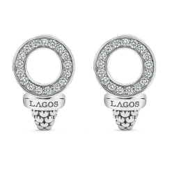 Diamonds<LAGOS Caviar Circle Diamond Earrings