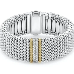 Two-Tone<LAGOS Caviar Diamond Bracelet | 23Mm
