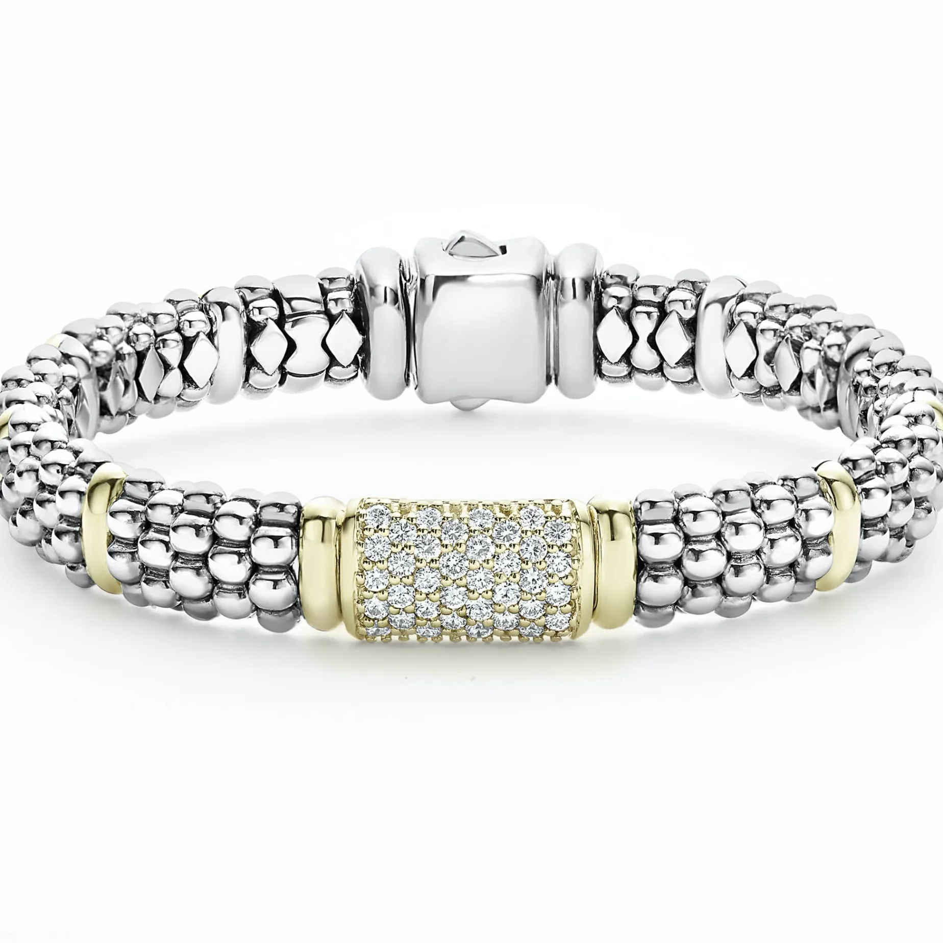 Two-Tone<LAGOS Caviar Diamond Bracelet | 9Mm