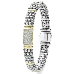 Two-Tone<LAGOS Caviar Diamond Bracelet | 9Mm
