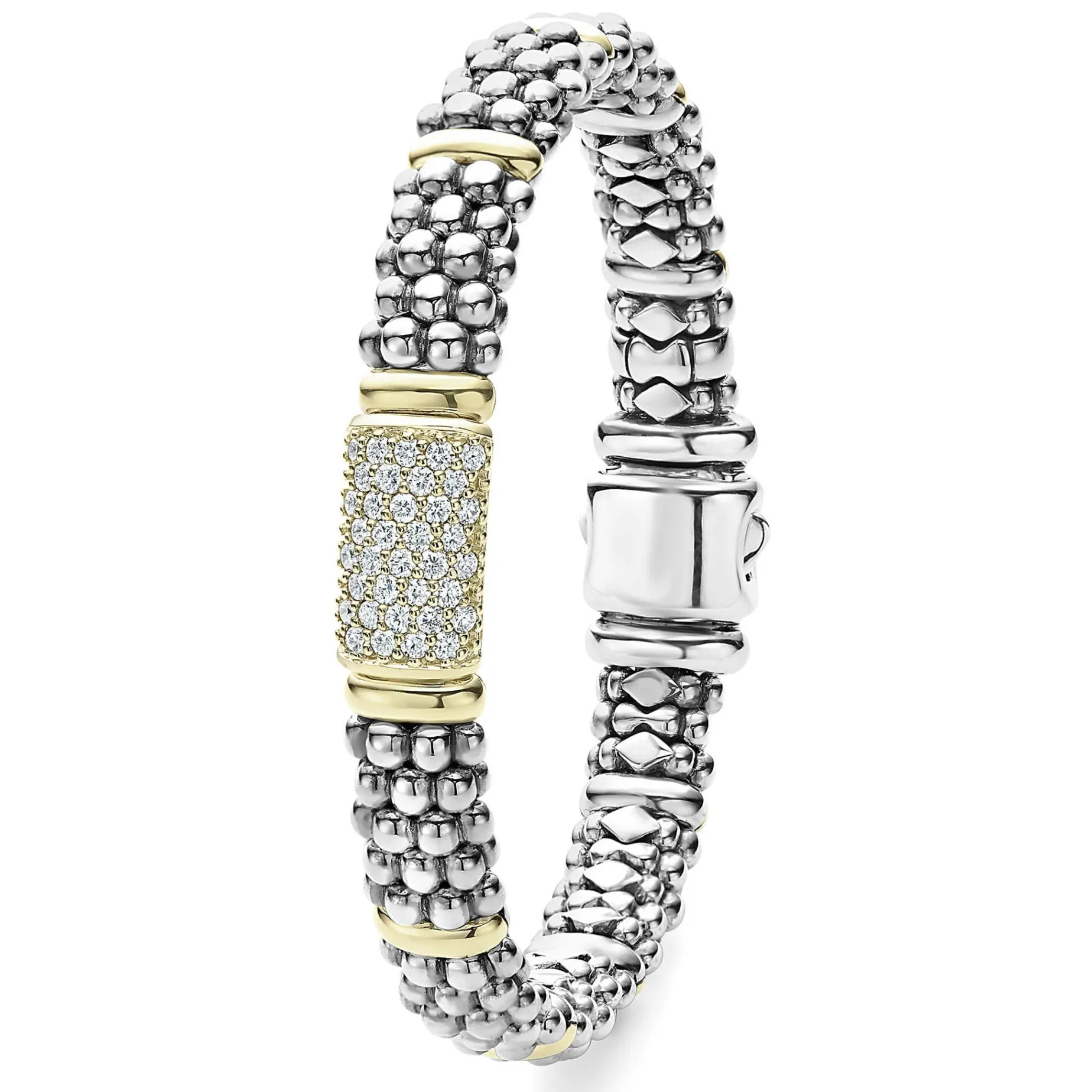 Two-Tone<LAGOS Caviar Diamond Bracelet | 9Mm