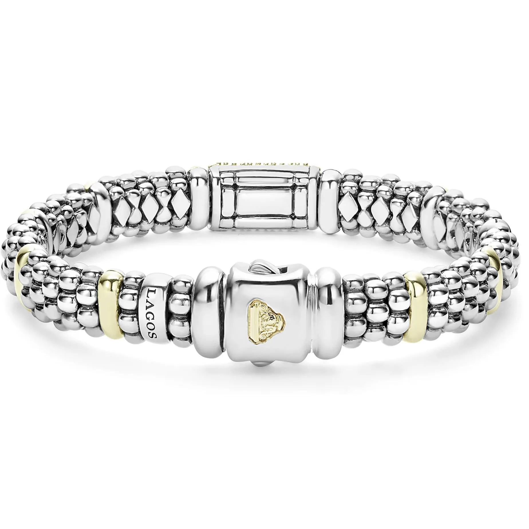 Two-Tone<LAGOS Caviar Diamond Bracelet | 9Mm