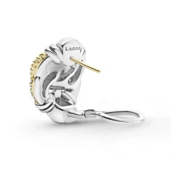 Two-Tone<LAGOS Caviar Diamond Knot Earrings