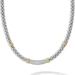 Two-Tone<LAGOS Caviar Diamond Necklace | 5Mm