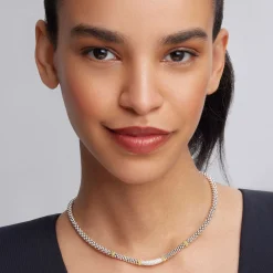 Two-Tone<LAGOS Caviar Diamond Necklace | 5Mm