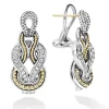Two-Tone<LAGOS Caviar Knot Diamond Drop Earrings