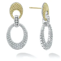 Diamonds<LAGOS Caviar Oval Diamond Drop Earrings