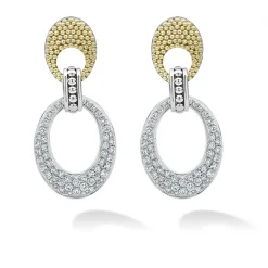 Diamonds<LAGOS Caviar Oval Diamond Drop Earrings