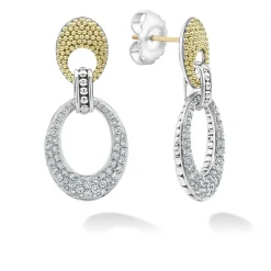 Diamonds<LAGOS Caviar Oval Diamond Drop Earrings