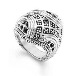 Silver<LAGOS Caviar Statement Ring