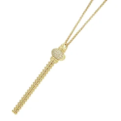Gold<LAGOS Caviar Tassel Diamond Pendant Necklace