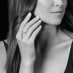 Gold<LAGOS Caviar Tassel Diamond Ring