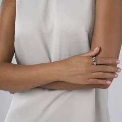 Silver<LAGOS Ceramic And Caviar Diamond Ring