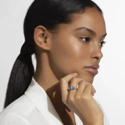 Silver<LAGOS Ceramic And Diamond Caviar Ring